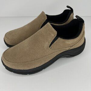 LL Bean Tan Suede Leather Slip-On Comfort Loafers VJ2604 Womens Size 6